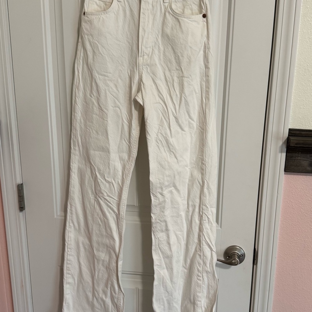 Zara white Denim Pants high waisted size 2